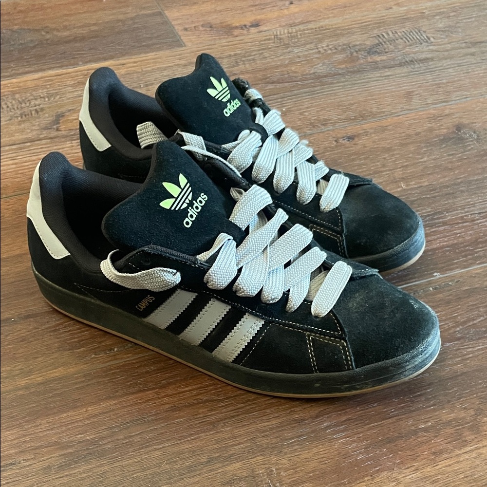 Adidas Men's Black and White Sneakers